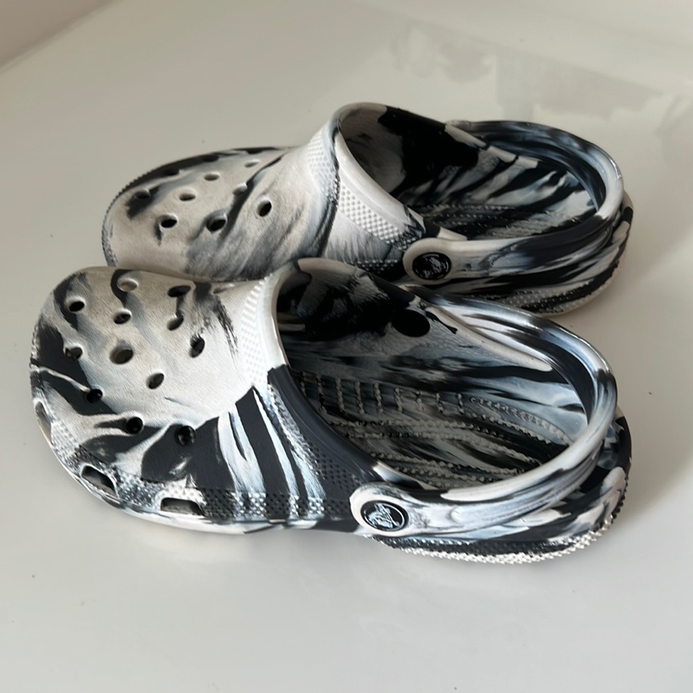 Black & White Marble Crocs